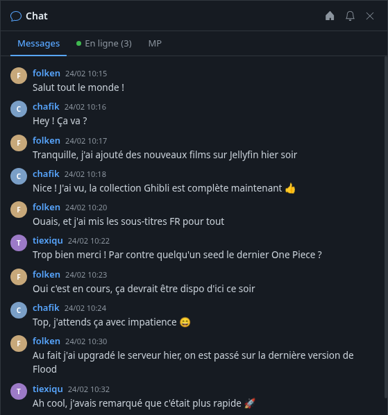 Chat communautaire en temps réel